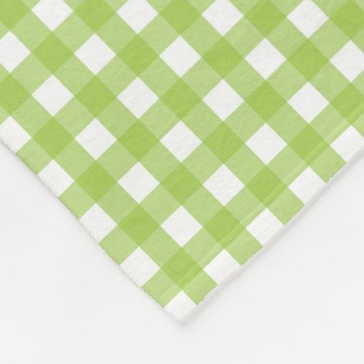 Small Classic Gingham Karo Kariert Pattern Green Fleecedecke (Ecke)