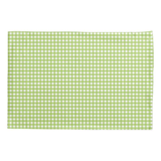 Small Classic Gingham Karo Kariert Pattern Green Kissenbezug (Rückseite-Links)