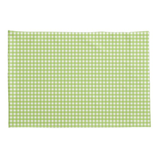 Small Classic Gingham Karo Kariert Pattern Green Kissenbezug (Rückseite-Rechts)