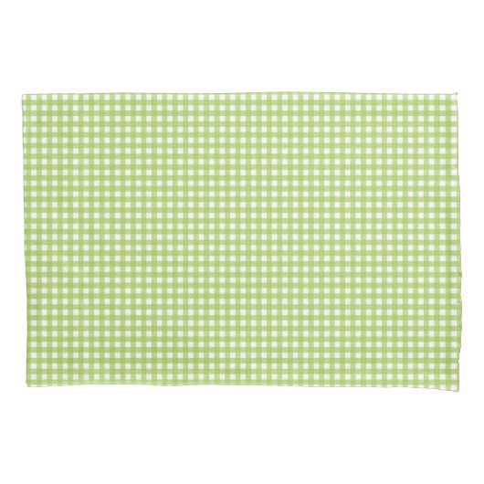 Small Classic Gingham Karo Kariert Pattern Green Kissenbezug (Vorderseite-Links)