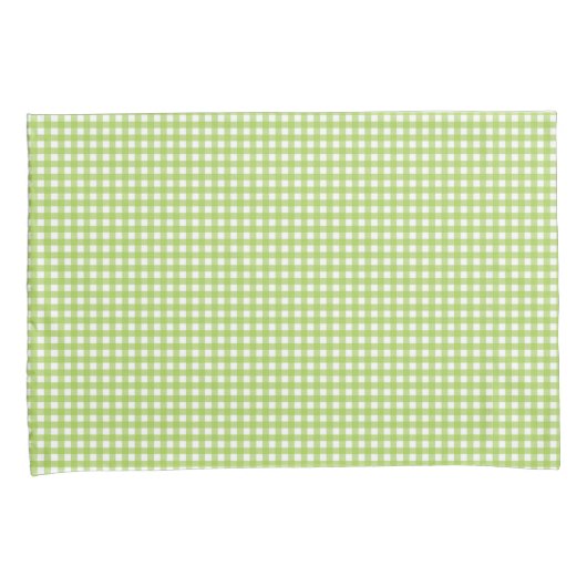 Small Classic Gingham Karo Kariert Pattern Green Kissenbezug (Vorderseite-Rechts)
