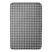 Small Classic Gingham Karo Kariertes Muster Schwar Badematte (Vorderseite Vertikal)