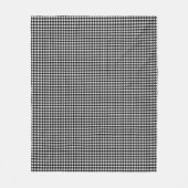 Small Classic Gingham Karo Kariertes Muster Schwar Fleecedecke (Vorderseite)
