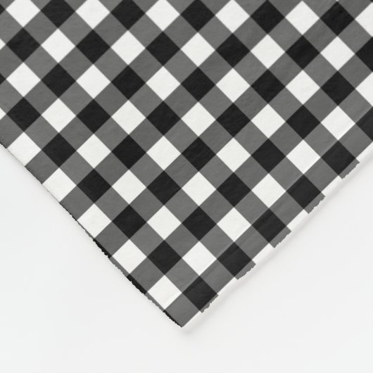 Small Classic Gingham Karo Kariertes Muster Schwar Fleecedecke (Ecke)