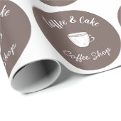 Small Coffee Shop Cottage Logo Geschenkpapier (Rolleneckpunkt)
