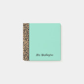 Small Custom Leopard Lehrer Beitrag Hinweise Post-it Klebezettel (Vorderseite)