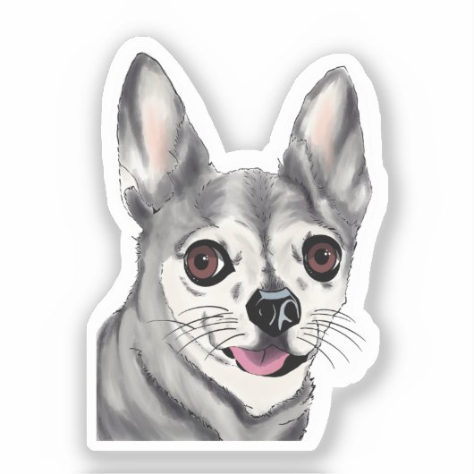 Small Dog, Big Attitude Aufkleber (Vorderseite)