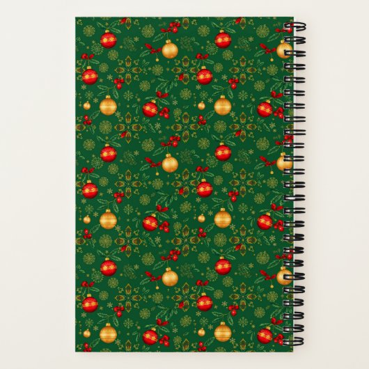 Small Emerald Green Christmas Notebook Notizblock (Rückseite)