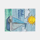 Small Fleece Blanket Custom Driftwood Beach (Vorderseite (Horizontal))