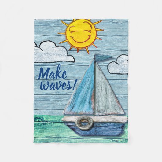 Small Fleece Blanket Custom Driftwood Beach (Vorderseite)