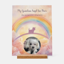 Small Fluffy Dog Rainbow Bridge Memorial Acrylic Acrylschild