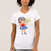 Small Girl Holding Daisies Womens T - Shirt (Vorderseite)