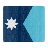 Small glass cutting board with flag of Minnesota Schneidebrett (Vorderseite)