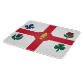 Small glass cutting board with flag of Montreal Schneidebrett (Ecke)
