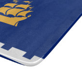 Small glass cutting board with flag of Quebec City Schneidebrett (Ecke)