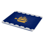 Small glass cutting board with flag of Quebec City Schneidebrett (Ecke)