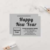 Small Graue Flachgraue Grußkarte für Unternehmen i Karte (Vorderseite/Rückseite Beispiel)