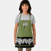 Small Green and Black Edelweiss Flowers Schürze (Insitu)