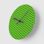 Small Green Fish Scale Pattern Runde Wanduhr (Winkel)