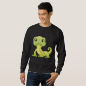 Small Green Lizard Iguana Reptiles Sweatshirt (Vorne ganz)