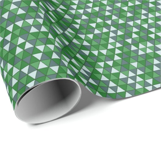 Small Green Triangle Tessellation Geometric Geschenkpapier (Rolleneckpunkt)