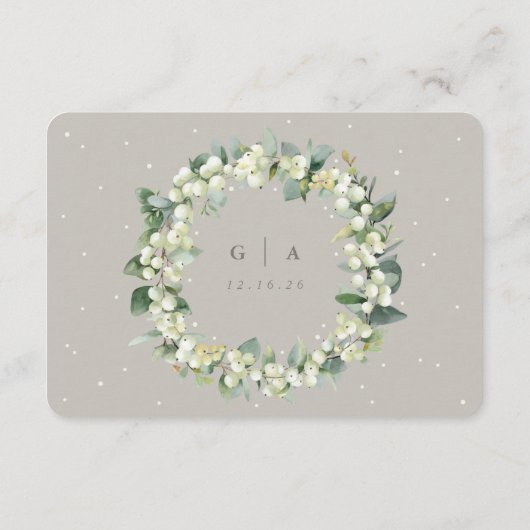 Small Greige Snowberry+Eucalyptus Online Response Begleitkarte (Rückseite)