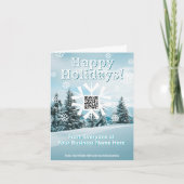 Small Happy Holidays Xmas Card Snowflake QR Code Karte (Vorderseite)