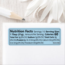 Small Honey Nutrition Facts Blue Product