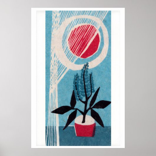 Small Houseplant in Sun - Matchbox Print Poster (Vorne)