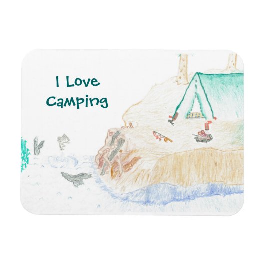 Small I Liebe Camping Magnet (Horizontal)
