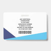 Small ID Card Identification Badge Ausweis (Rückseite)