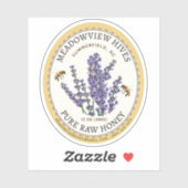 Small Jar Oval Lavendel Honey Label mit Biene (Blatt)