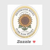 Small Jar Oval Sunflower Honey Label (Blatt)