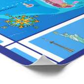 Small Kids Illustriert World Map - 21,33 x 16 Poster (Ecke)