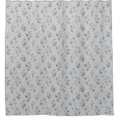 Small Light Blue Floral Wildflower Duschvorhang (Vorderseite)