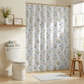 Small Light Blue Floral Wildflower Duschvorhang