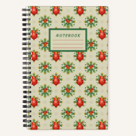 Small Light Christmas Notebook - Vintage Ornaments Notizblock