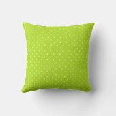Small Lime Green and White Polka Dots Throw Pillow Kissen (Rückseite)