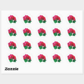 Small Magenta Geraniums Runder Aufkleber (Blatt)