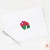 Small Magenta Geraniums Runder Aufkleber (Umschlag)