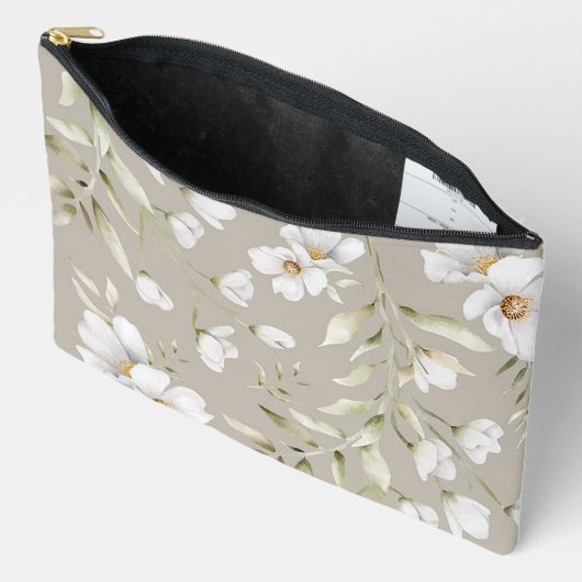 Small Magnolia Print Cosmetic Bag Zubehörtasche (Offen)