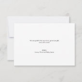 Small Modern Gold Script Custom 3 photo Baby Dankeskarte (Rückseite)