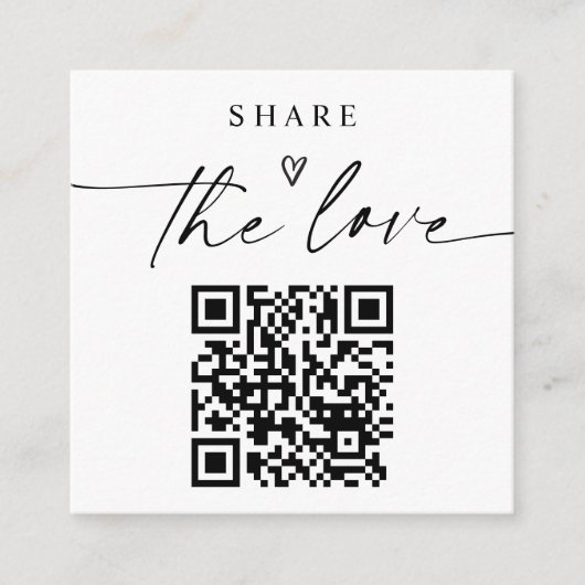 Small Modern Share the Love Cards with QR Code Begleitkarte (Vorderseite)