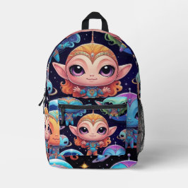 Small Multi-Coloured Aliens in Space Bedruckter Rucksack