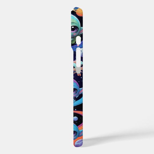 Small Multi-Coloured Aliens in Space Case-Mate iPhone Hülle (Rückseite / Links)