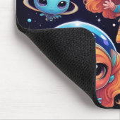 Small Multi-Coloured Aliens in Space Mousepad (Ecke)