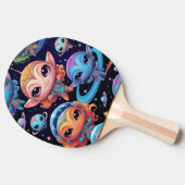 Small Multi-Coloured Aliens in Space Tischtennis Schläger (Seitenansicht)