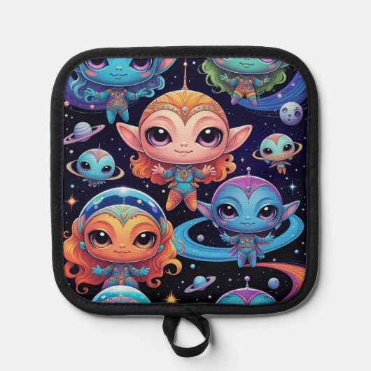 Small Multi-Coloured Aliens in Space Topflappen (Vorderseite)