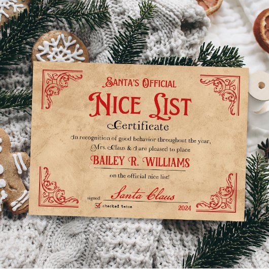 Small Nice Certificate in Santa Magical Einladung