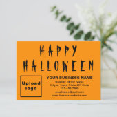 Small Orange Flat Grußkarte für Unternehmen Karte (Stehend Vorderseite)